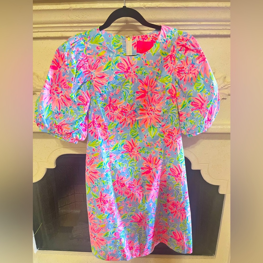 Lilly Pulitzer Pink and Blue Floral Mini Dress
